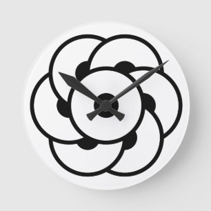Horloge Ronde Fleur circulaire de culture - Art Cosmique Géométr