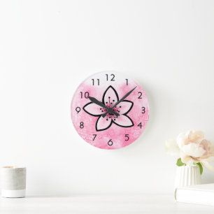 Horloge Ronde Fleur de cerisier