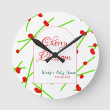 Fleur de cerisier en forme d'arche rouge vert baby