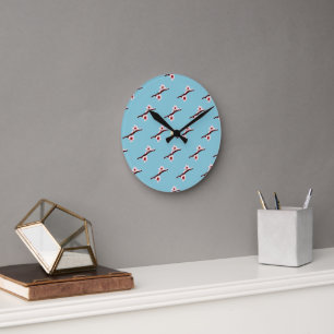 Horloge Ronde Fleur de cerisier, Sakura, motif floral rose