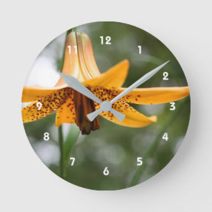 Horloge Ronde Fleur de Lys canadienne tachetée sauvage Nature