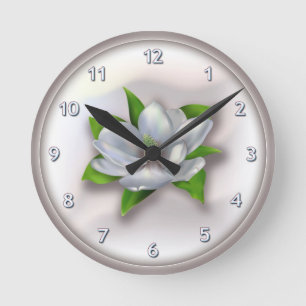 Horloge Ronde Fleur de magnolia