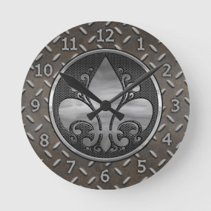 Horloge Ronde Fleur de métallc