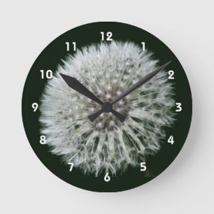 Horloge Ronde Fleur de pissenlit blanche et duveteuse