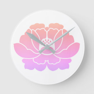 Horloge Ronde fleur de pivoine