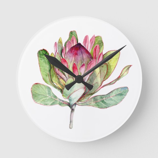 Horloge Ronde Fleur de Protea (Recto)