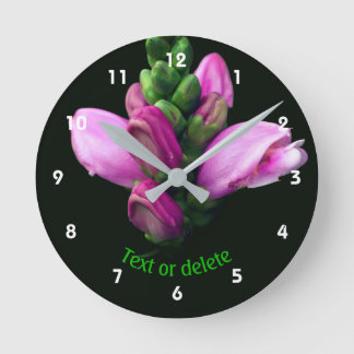 Horloge Ronde Fleur de Tortue Rose Personnalisée