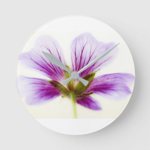 Horloge Ronde Fleur d'Horloge de Lumière Violette