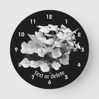 Horloge Ronde Fleur d'hortensia à capuchon de dentelle personnal