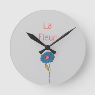 Horloge Ronde Fleur Florale Simple La Fleur