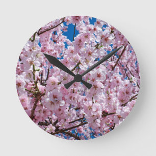 Horloge Ronde Fleur japonaise de cerisier