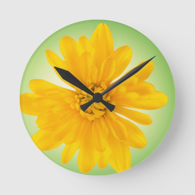 Horloge Ronde Fleur jaune (Recto)