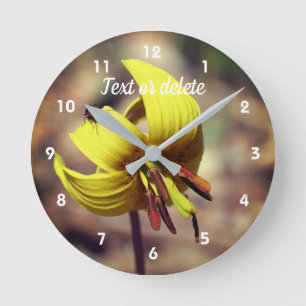 Horloge Ronde Fleur Lily De Truite Sauvage Et Ami D'Insecte