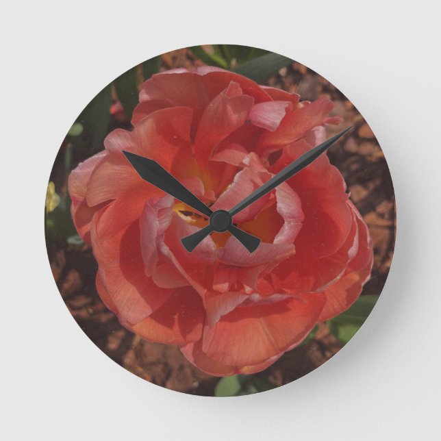 Horloge Ronde fleur rouge  (Recto)