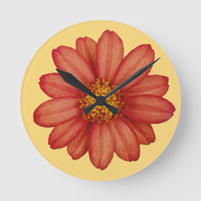 Horloge Ronde fleur rouge (Recto)
