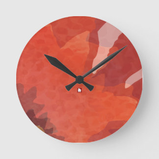 Horloge Ronde Fleur rouge Abstraite moderne par RD