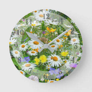 Horloge Ronde Fleur sauvage