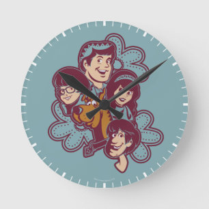 Horloge Ronde Fleur Scooby-Doo de Paisely et la bande