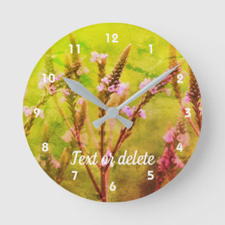 Horloge Ronde Fleur Vervain sauvage Art Abstrait Personnalisé