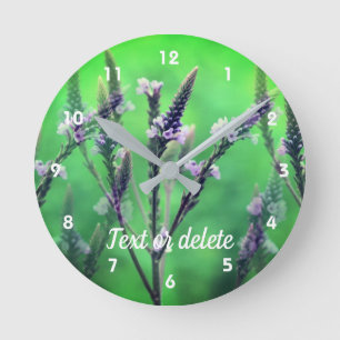 Horloge Ronde Fleur Vervain sauvage personnalisée