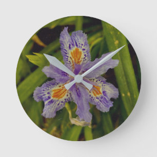 Horloge Ronde fleurir en violet