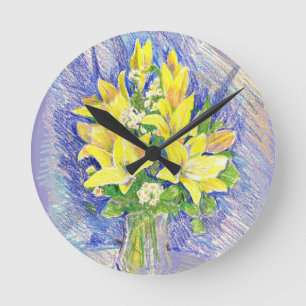 Horloge Ronde Fleurs