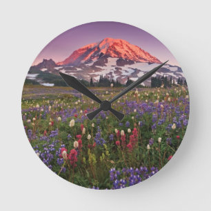 Horloge Ronde Fleurs colorées en parc national plus pluvieux