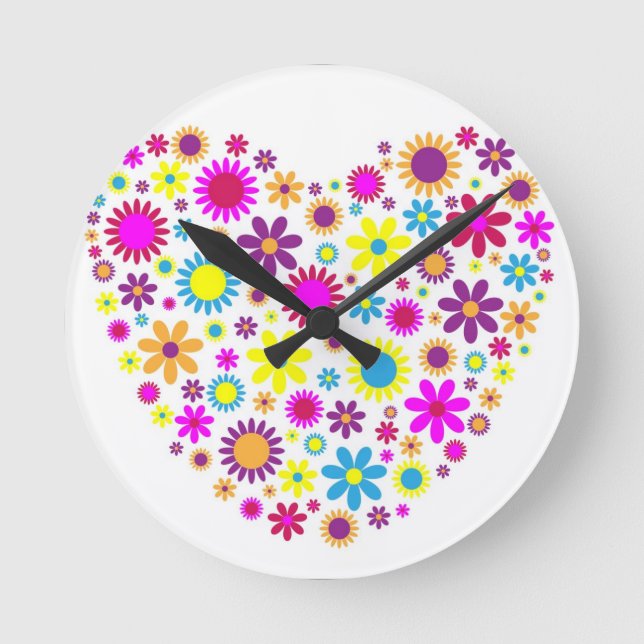 Horloge Ronde Fleurs de bonheur (Recto)