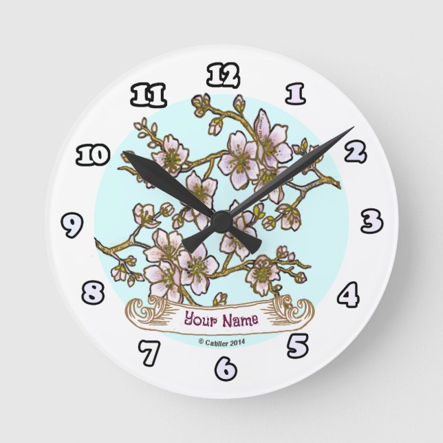 Horloge Ronde Fleurs de cerisier  (Recto)