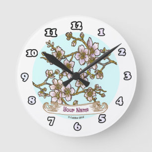 Horloge Ronde Fleurs de cerisiers