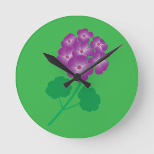 Horloge Ronde Fleurs de géranium