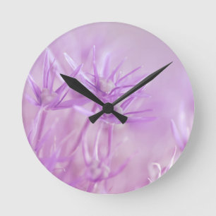 Horloge Ronde Fleurs de lavande violet