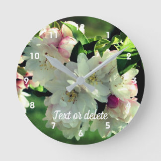 Horloge Ronde Fleurs de pommier sauvage de printemps 2 Personnal