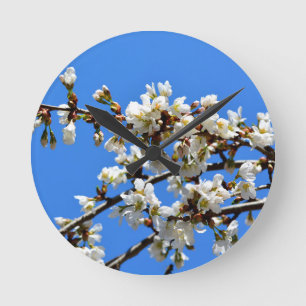 Horloge Ronde fleurs de printemps