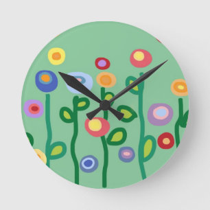 Horloge Ronde Fleurs de printemps
