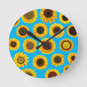 Horloge Ronde Fleurs de soleil