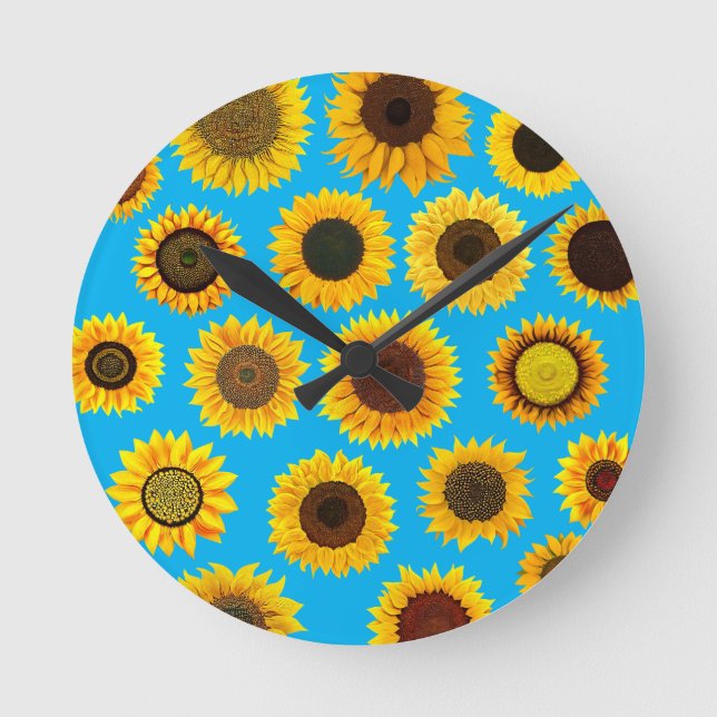 Horloge Ronde Fleurs de soleil (Recto)