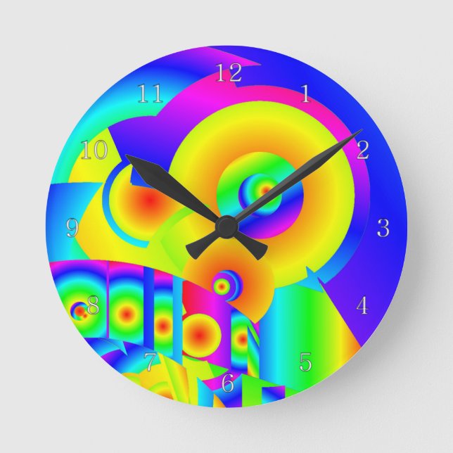 Horloge Ronde Fleurs de soleil Abstraites (Recto)