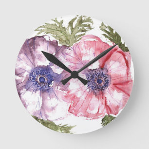 Horloge Ronde Fleurs d'eau