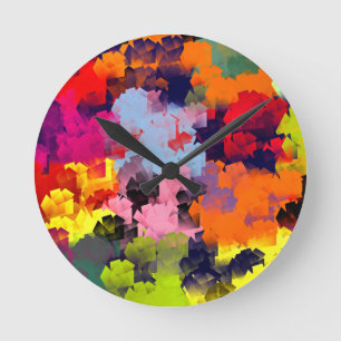 HORLOGE RONDE FLEURS D'ÉTÉ