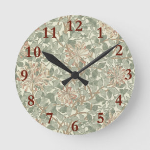 Horloge Ronde Fleurs estivales modernes vintage soft
