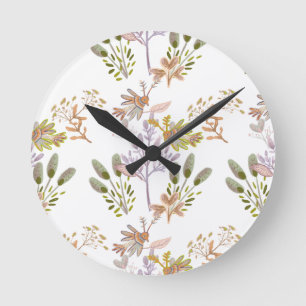 Horloge Ronde fleurs et oiseaux
