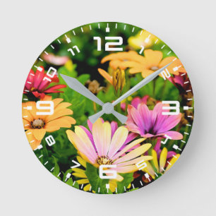 Horloge Ronde Fleurs florales Paysage naturel