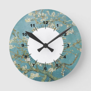Horloge Ronde Fleurs Gogh Branches Amandes Fleuris Nature