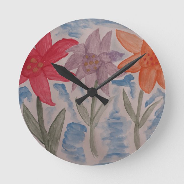 Horloge Ronde Fleurs Lily (Recto)