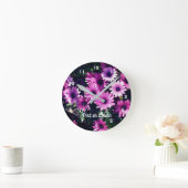 Horloge Ronde Fleurs marguerites violettes africaines personnali (Home)