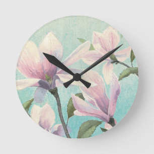 Horloge Ronde Fleurs roses des sud