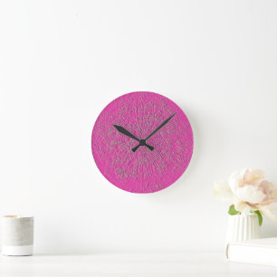 HORLOGE RONDE FLEURS SAUVAGES