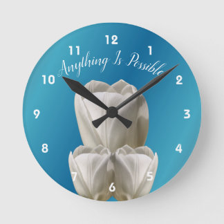 Horloge Ronde Fleurs Tulip Tout Est Possible Inspiration