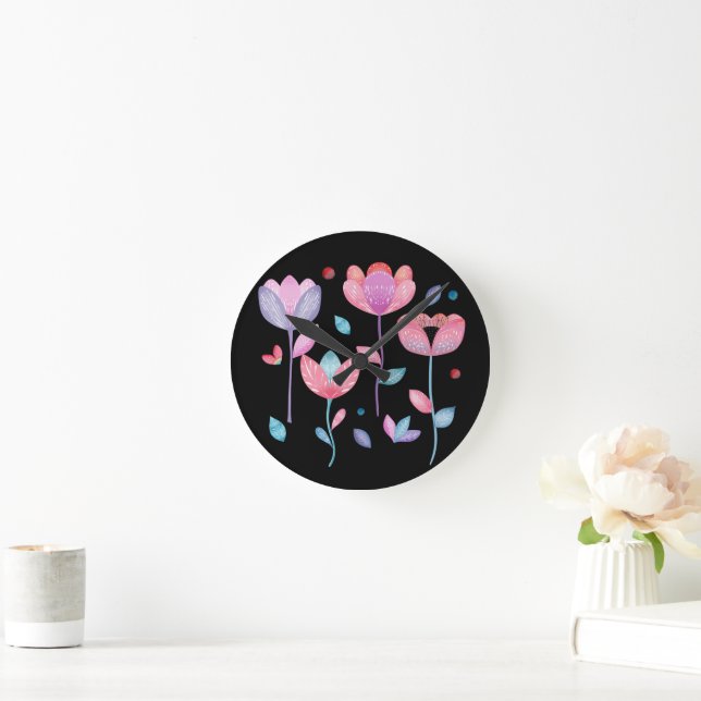 Horloge Ronde Fleurs Whimsical (Maison)
